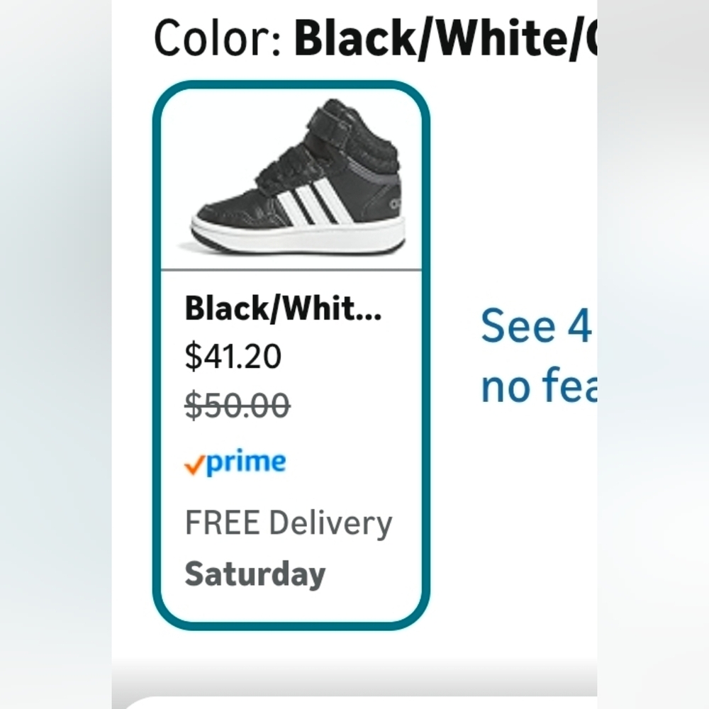 Like New Toddler Adidas Hoops Mid 2.0 Sneakers Toddler Shoes Size 7.5 Black - Picture 10 of 10